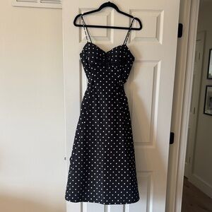 Vintage Onyx Nite Black Polka Dot Dress Size 6